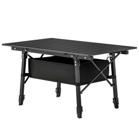 Portable Table With Storage Bag (3 FT, Aluminum, Black)